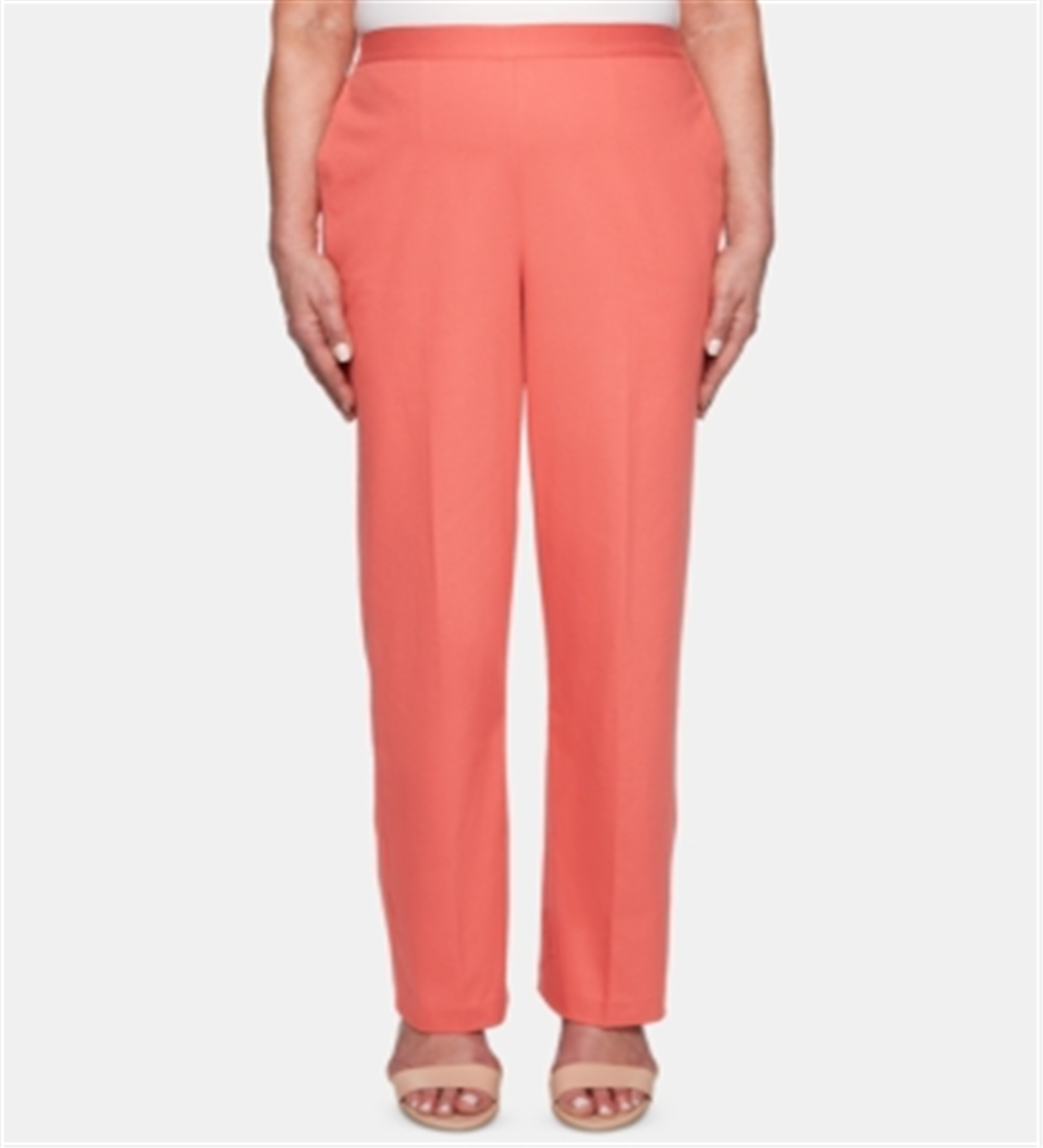Alfred Dunner Women's Coastal Drive Proportioned Pants Orange Size 12