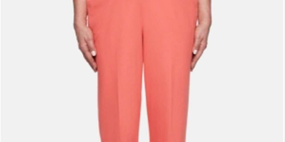 Alfred Dunner Women's Coastal Drive Proportioned Pants Orange Size 12