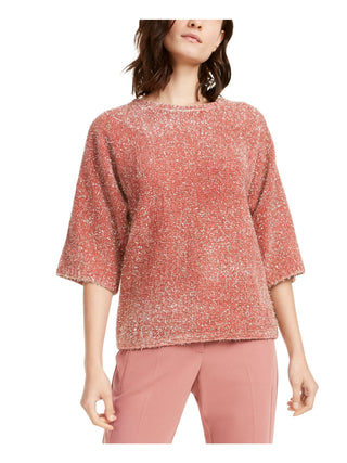 Alfani Women's Jewel Neck Knit Sweater Pink Size X-Large