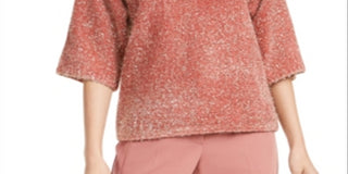 Alfani Women's Jewel Neck Knit Sweater Pink Size X-Large