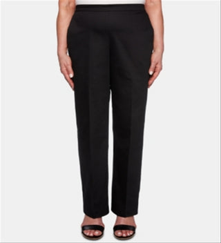 Alfred Dunner Women's Dress Tailored Traditional Fit Pants Black Size 12P