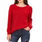 Style & Co Women's Ribbed Drop Shoulder Sweater Red Size Small