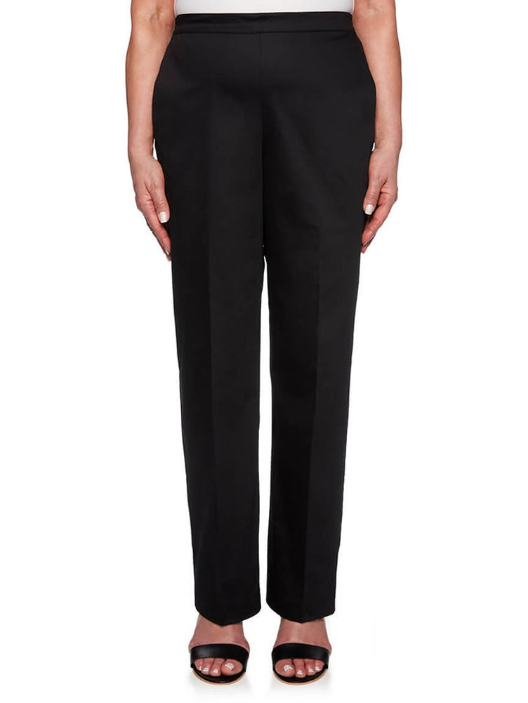 Alfred Dunner Women's Tailored Traditional Fit Pants Black Size 8 Petite
