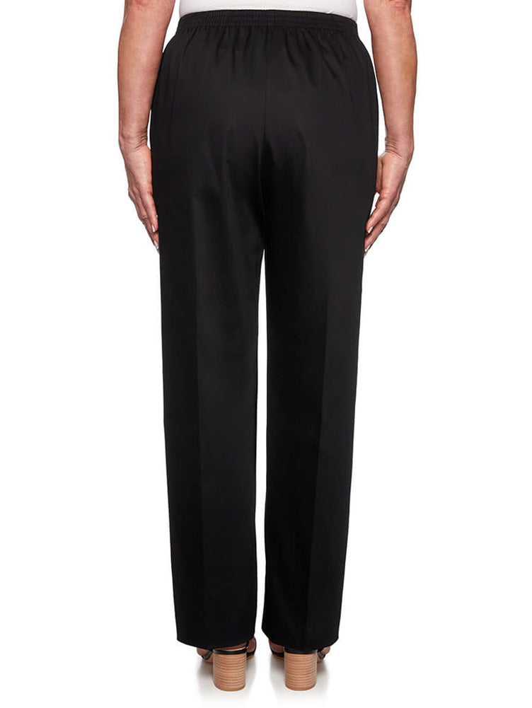 Alfred Dunner Women's Tailored Traditional Fit Pants Black Size 8 Petite