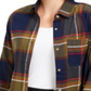 Polly & Esther Juniors' Plaid Utility Shirt Blue Multi Plaid Size Small
