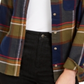 Polly & Esther Juniors' Plaid Utility Shirt Blue Multi Plaid Size Small