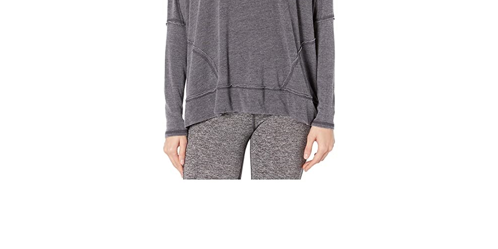 Free People Women's First Choice Long Sleeve Oversize Top Black Size Medium