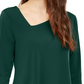 Alfani Women's Asymmetrical Hem 3/4 Sleeve Top Green Size XX-Large