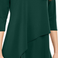 Alfani Women's Asymmetrical Hem 3/4 Sleeve Top Green Size XX-Large