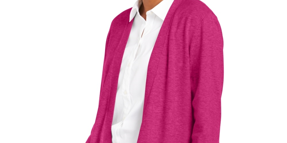 Charter Club Women's Open Front Cardigan Pink Size X-Large