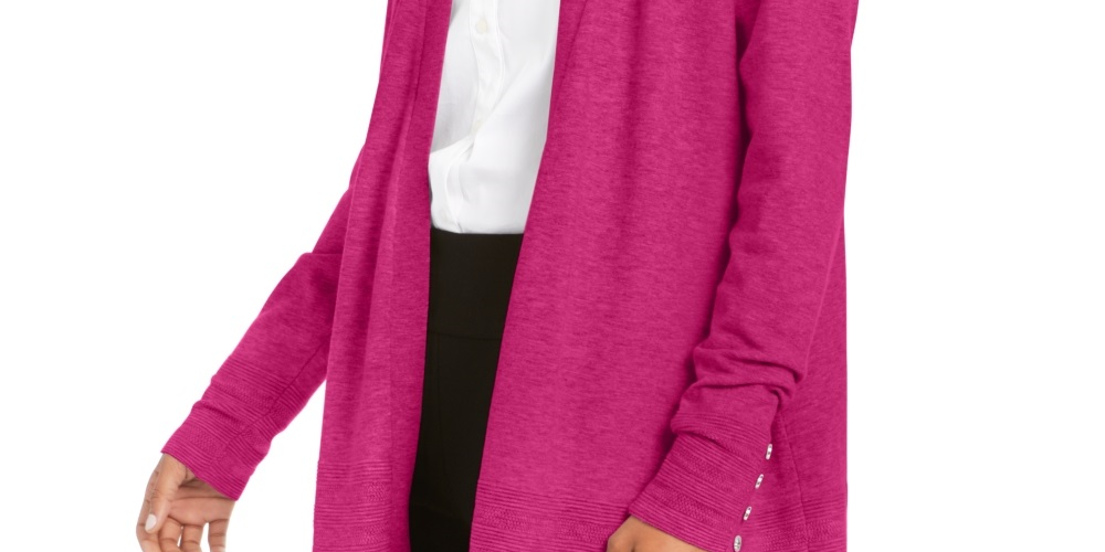 Charter Club Women's Open Front Cardigan Pink Size X-Large