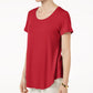JM Collection Women's Shirttail Hem Top Pink Size Petite X-Large