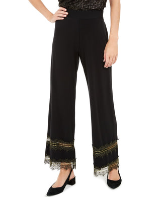 Alfani Women's Lace Inset Palazzo Pants Black SizePL