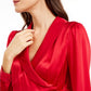 Nanette Lepore Women's Silk Wrap Peplum Top Bright Red Size 8