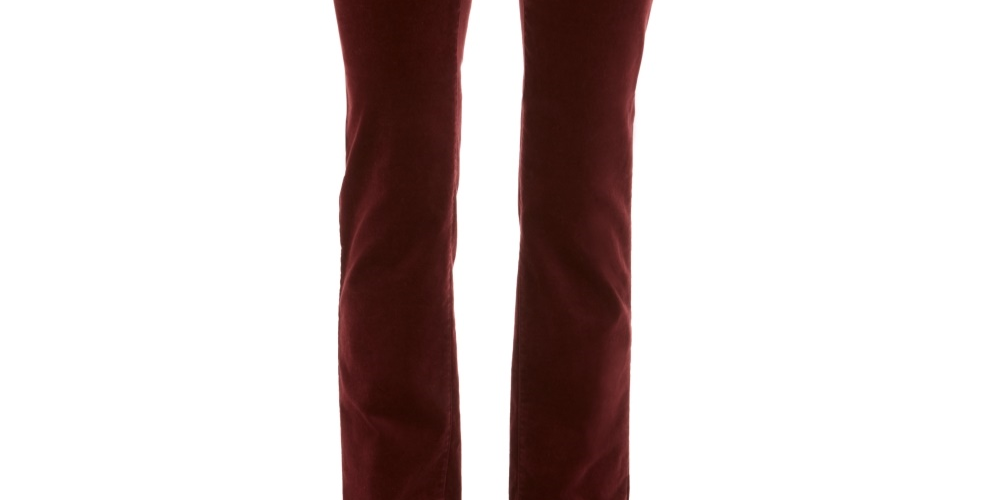Charter Club Women's Lexington Velveteen Tummy-Control Straight Leg Jeans Bright Red Size 14
