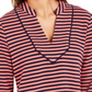Charter Club Women's Striped 3/4-Sleeve Top  Red Size Medium