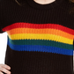 Planet Gold Trendy Plus Size Rainbow Sweater Black Size 2X