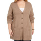 Karen Scott Women's Plus Size Ribbed Knit Cardigan Sweater Brown -0X