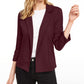 Maison Jules Women's 3/4 Sleeve Knit Blazer Wine Size X-Small