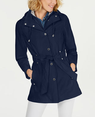 Nautica Women's Belted Raincoat Blue Size X-Small