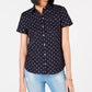 Tommy Hilfiger Cotton Dot-Print Camp Shirt Navy Size XX-Large