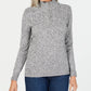 Karen Scott Women's Marled-Knit Quarter-Zip Sweater  White Size Small