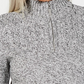 Karen Scott Women's Marled-Knit Quarter-Zip Sweater  White Size Small