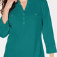 Karen Scott Cotton Johnny-Collar Utility Shirt  White Size S