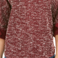 Charter Club Women's Petite Bow Cuff Marled Top  Red Size Petite Small