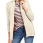 Charter Club Women's Shawl-Collar Mixed-Stitch Sweater Natural Size Petite Medium