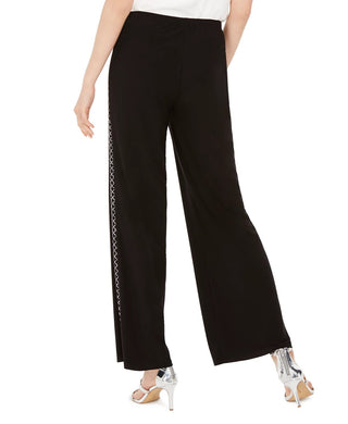 MSK Women's Sparkle Mesh Tuxedo Pants Black Size L