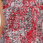 Kasper Women's Printed Sleeveless Scoop Neck Tank Top Red Size PM