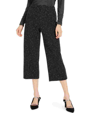 Alfani Women's Pull On Wide Leg Jacquard Culottes Black Size X-Large