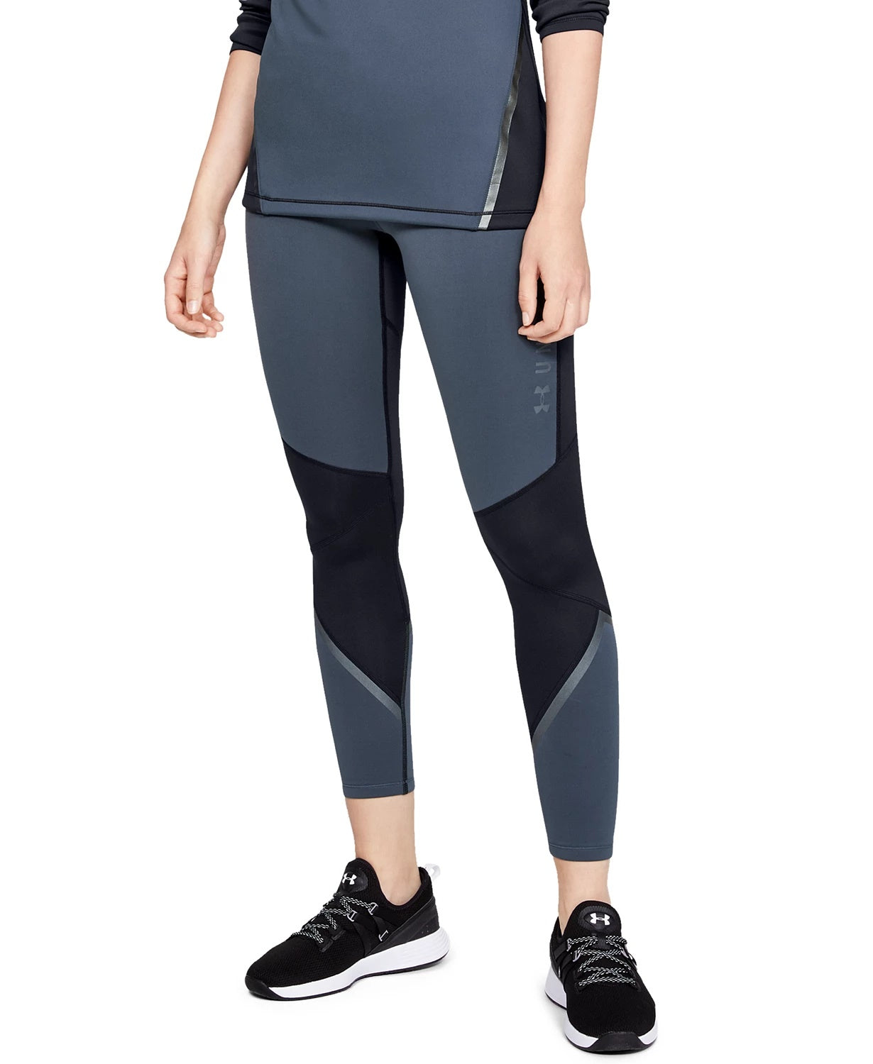 Under Armour Women's Coldgear Armour Graphic Leggings Silver Size X-Large