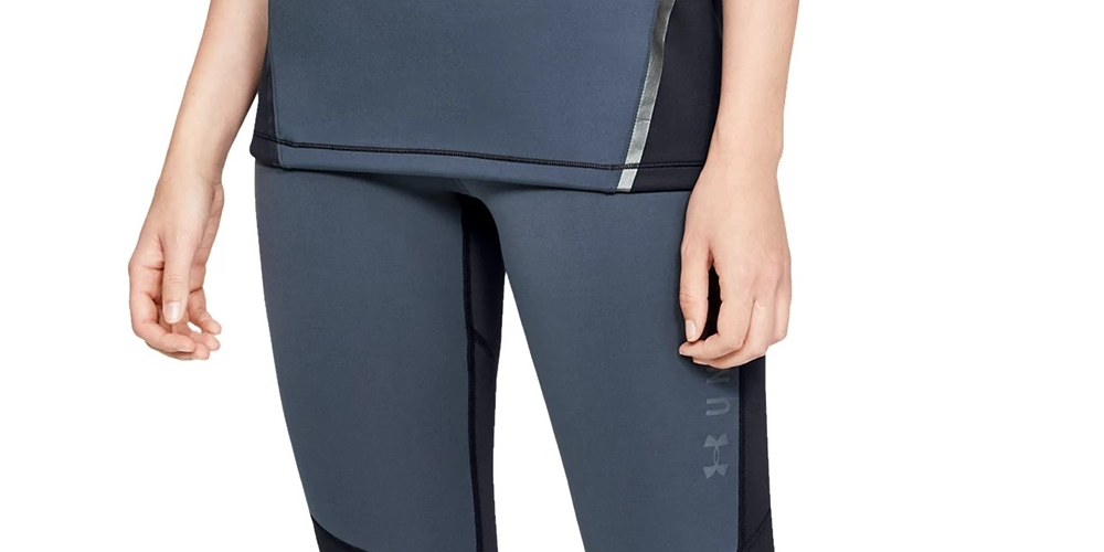 Under Armour Women's Coldgear Armour Graphic Leggings Silver Size X-Large