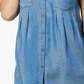 Style & Co Women's Pleated Cuffed Sleeve Top Blue Size Medium