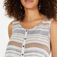 Style & Company Women's White Printed Sleeveless With Buttons Top White Size X-Small