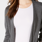 Maison Jules Women's Long Open-Front Jersey Cardigan Sweater Med Gray Size X-Small
