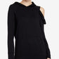 Rachel Roy Women's Cold Shoulder Hoodie Black Size Medium