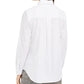 Charter Club Women's Petite Faux-Pearl Button-Front Shirt White PL