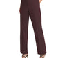 DKNY Women's Zippered Pocketed Straight Leg Pants Purple Size 14