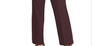 DKNY Women's Zippered Pocketed Straight Leg Pants Purple Size 14