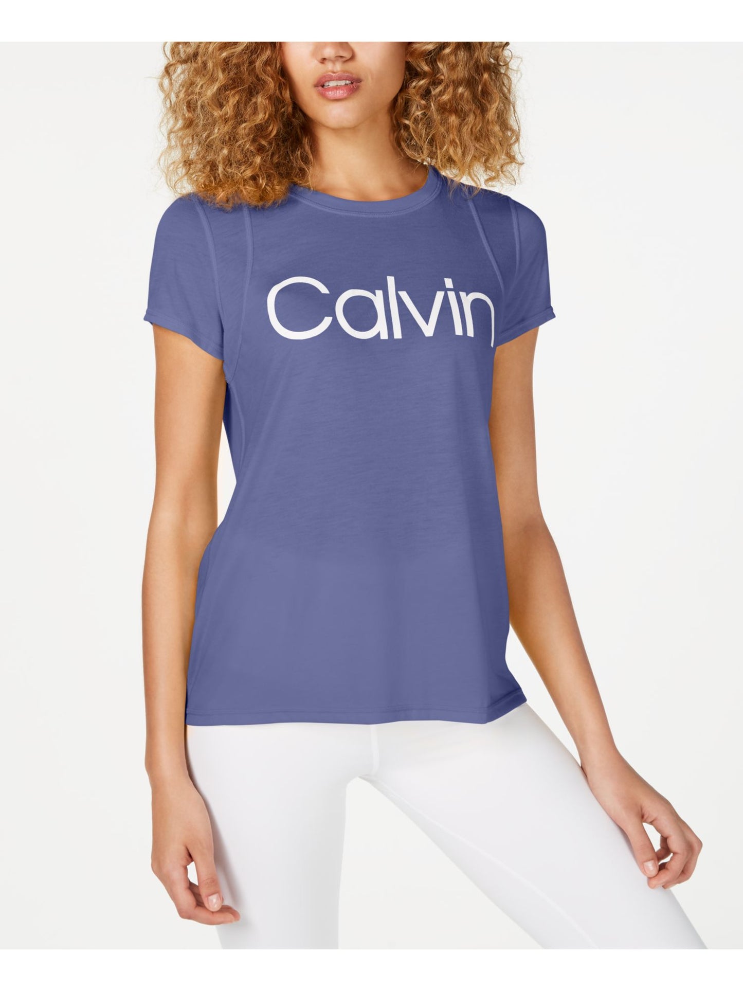 Calvin Klein Women's Performance Logo T-Shirt Purple Size X-Small