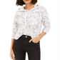 Bar III Women's Marble Print Pullover Hoodie White Size X-Large
