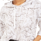 Bar III Women's Marble Print Pullover Hoodie White Size X-Large