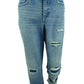 Style & Co Women's Ripped Crop Straight Jeans Blue Size 10