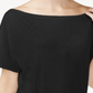 Rachel Roy Women's Ruched Boat Neck T-Shirt Black Size Medium