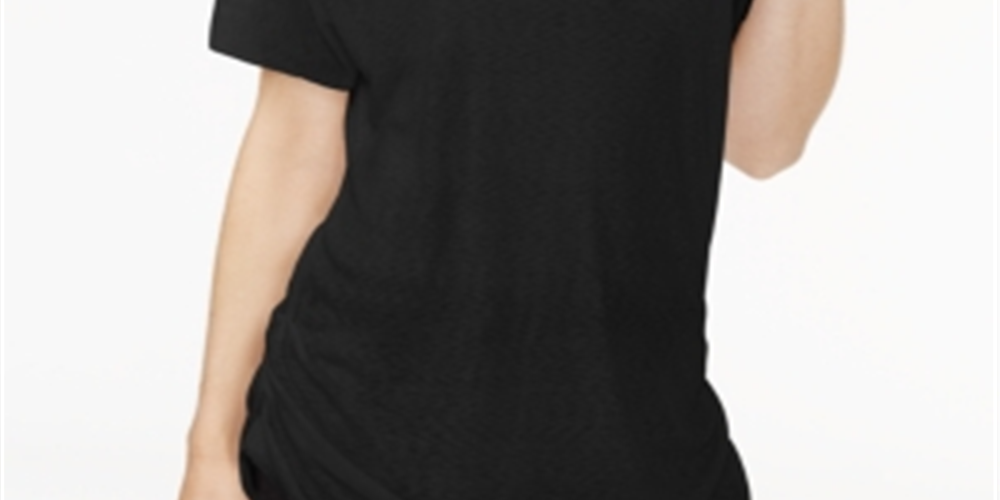 Rachel Roy Women's Ruched Boat Neck T-Shirt Black Size Medium
