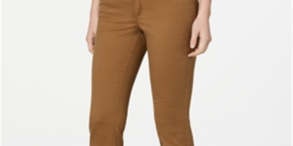 Charter Club Women's Lexington Straight Leg Jeans Brown Size 16S