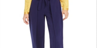 Bar III Women's Wide Leg Tie Front Pants Dark Blue Size XX-Large